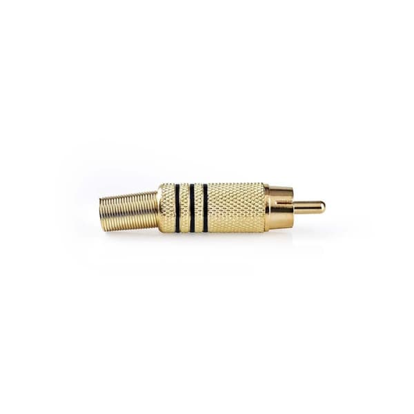 Nedis RCA-stik | Lige | Han | Guldplateret | Lodde | Kabeldiameter: 7.0 mm | Metal | Sort | 10 stk. | Konvolut