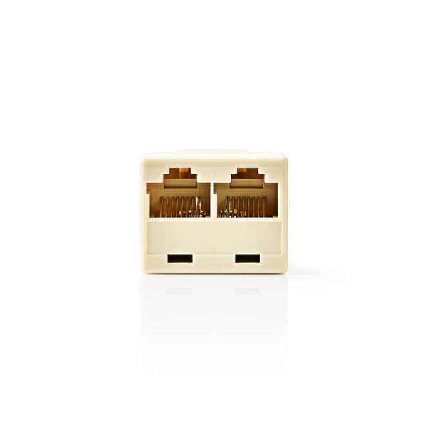 Nedis Telecom Network Splitter | RJ45 Hun | 2x RJ45 Female | Gull belagt | Elfenben | PVC | Boks