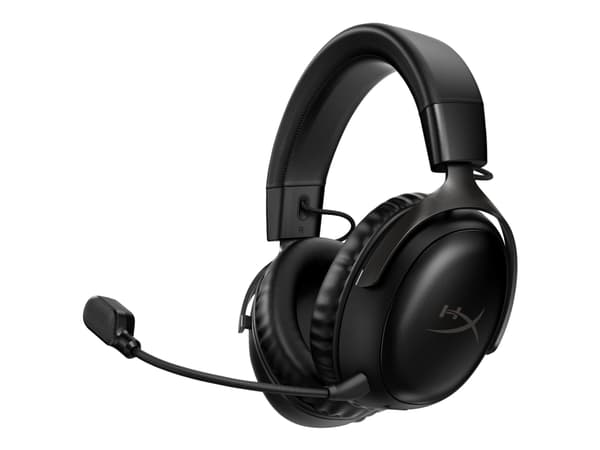 HyperX Cloud III - Hodesett - full størrelse - 2,4 GHz - trådløs - svart
