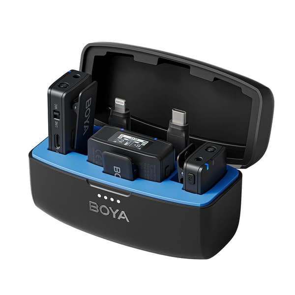 BOYA Trådlös 2,4 GHz Mikrofon x2 BOYAMIC 3,5 mm TRS Lightning USB-C