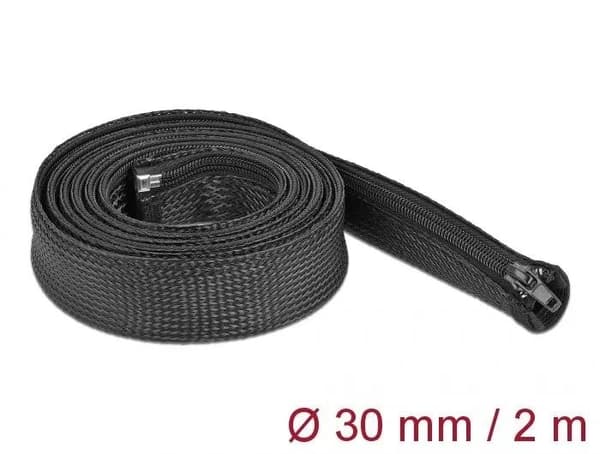 DeLOCK Flettet hylse med glidelås varmebestandig 2 m x 30 mm