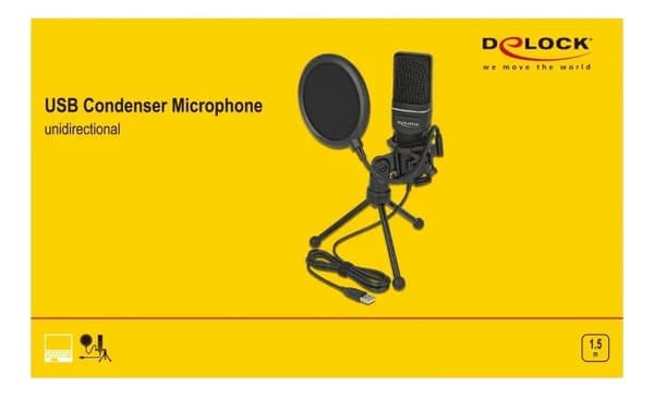 DeLOCK USB Condenser Microphone Set   Podcasting Gaming and Vocals