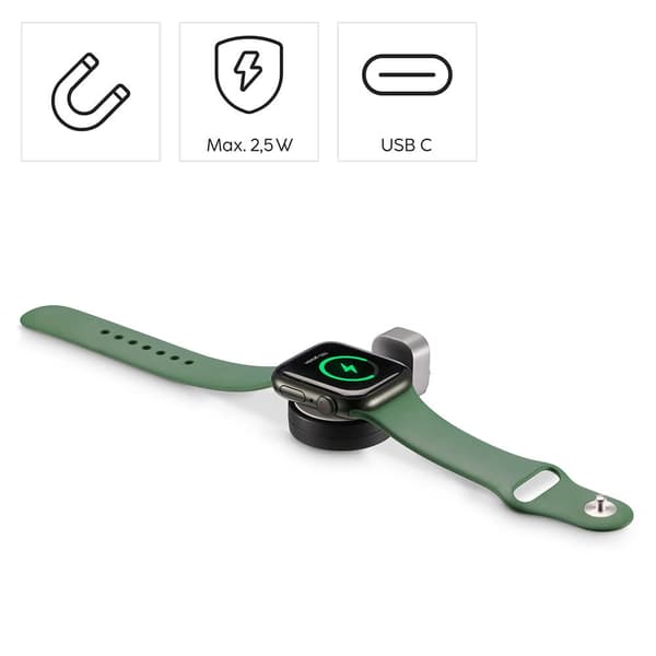 Hama Oplader Trådløs til Apple Watch USB-C Sort