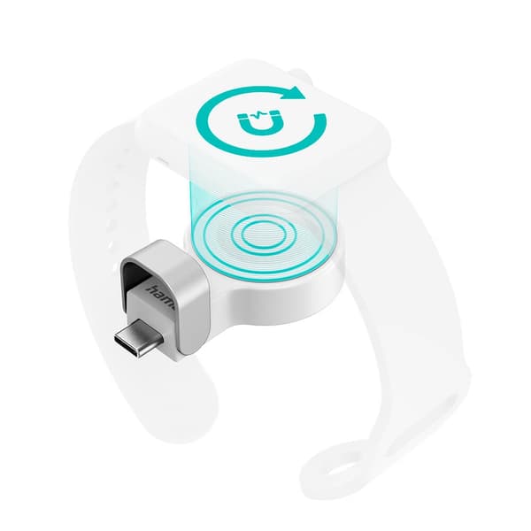 Hama Oplader Trådløs til Apple Watch USB-C Hvid