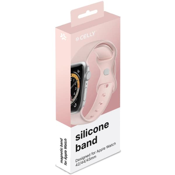 Celly Armbånd for Apple Watch 42/44/45mm Silikon Rosa