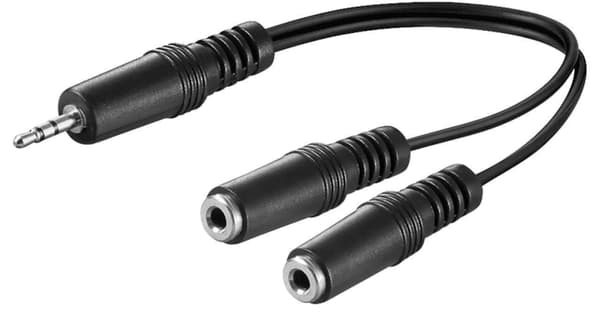 Goobay 3,5 mm han - 2 x 3,5 mm mono hun kabel, 0,2 m