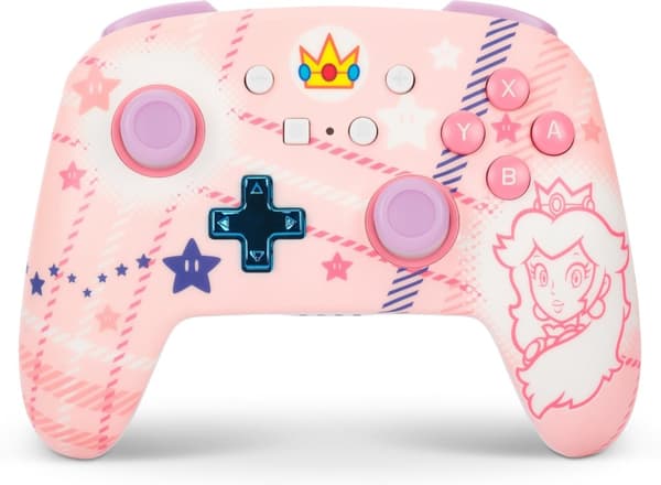 PowerA Enhanced trådløs controller, Princess Peach Plaid, Switch
