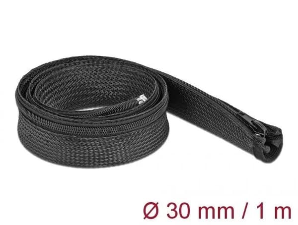 DeLOCK Flettet hylse med glidelås varmebestandig 1 m x 30 mm