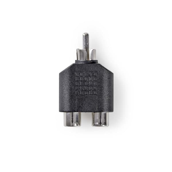 Nedis subwoofer Adapter | RCA Han | 2x RCA Hun | Nikkel belagt | Rett | ABS | Sort | 1 stk. | Boks