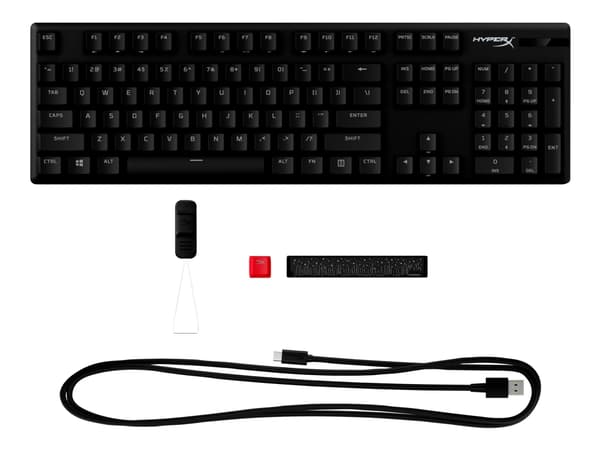 HyperX Alloy Origins - Tastatur - bakgrunnsbelyst - USB - USA - tastsvitsj: HyperX Aqua - svart