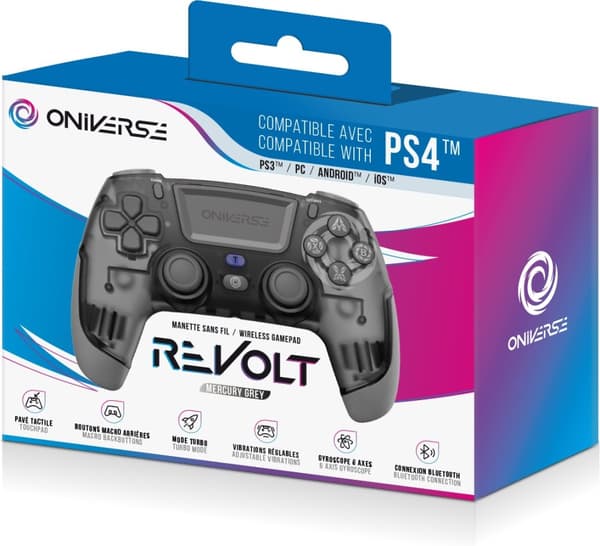Oniverse Revolt trådløs kontroller, Mercury Grey, PS4