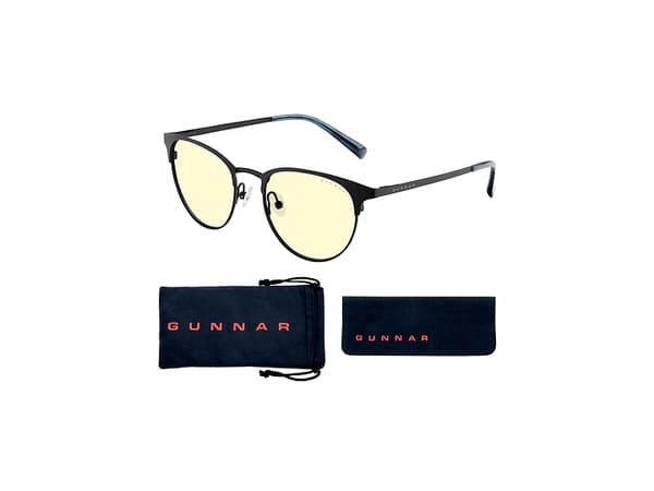 Gunnar Optiks Apex, Unisex, Oval, Svart, Blå, Bärnsten, 5,1 cm, 14 cm