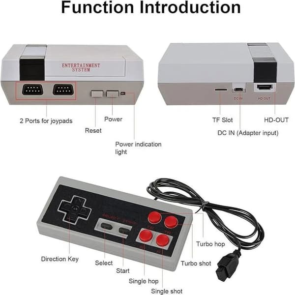 Klassisk Retro Spelkonsol med 620 Inbyggda Spel och AV-utgång