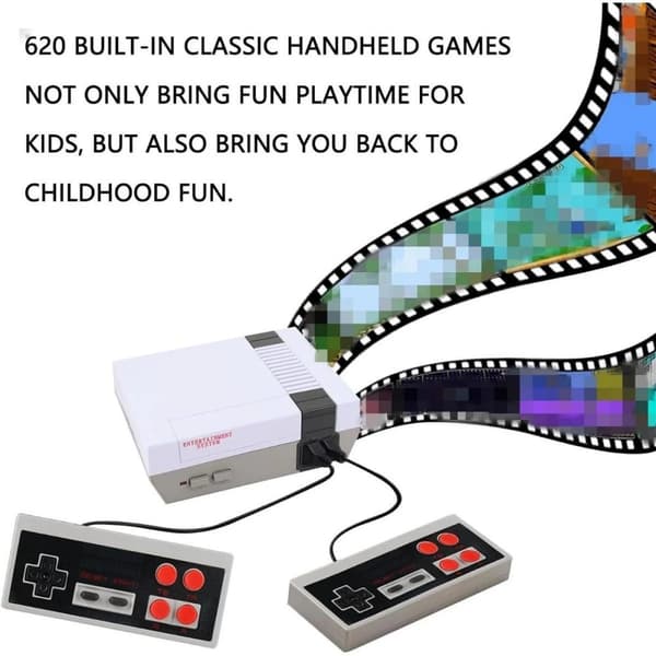 Klassisk Retro Spelkonsol med 620 Inbyggda Spel och AV-utgång