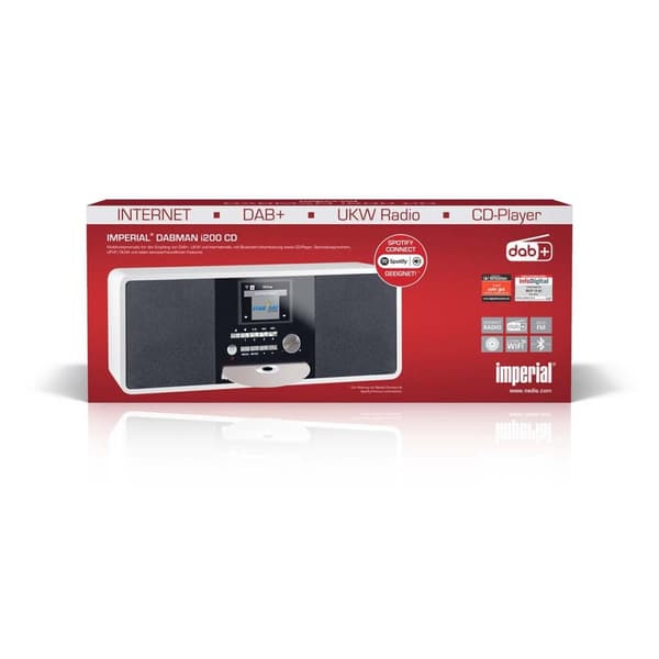 imperial DABMAN i200 CD Multifunksjonsradio DAB+ / FM / Internett / Bluetooth Hvit