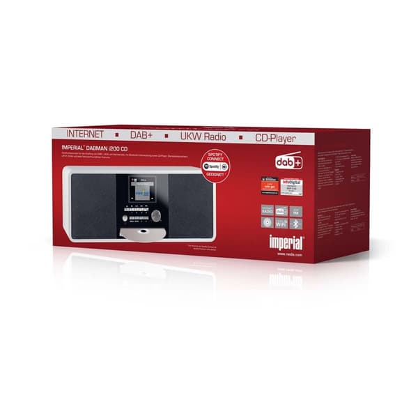 imperial DABMAN i200 CD Multifunksjonsradio DAB+ / FM / Internett / Bluetooth Hvit