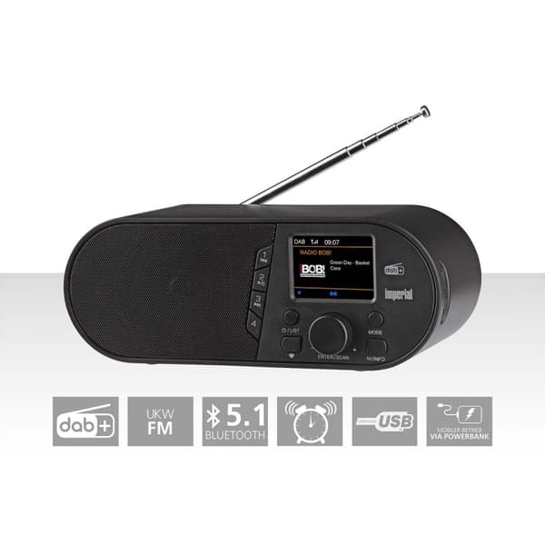 imperial DABMAN d105 Kompakti DAB+ / FM / Bluetooth-radio Musta