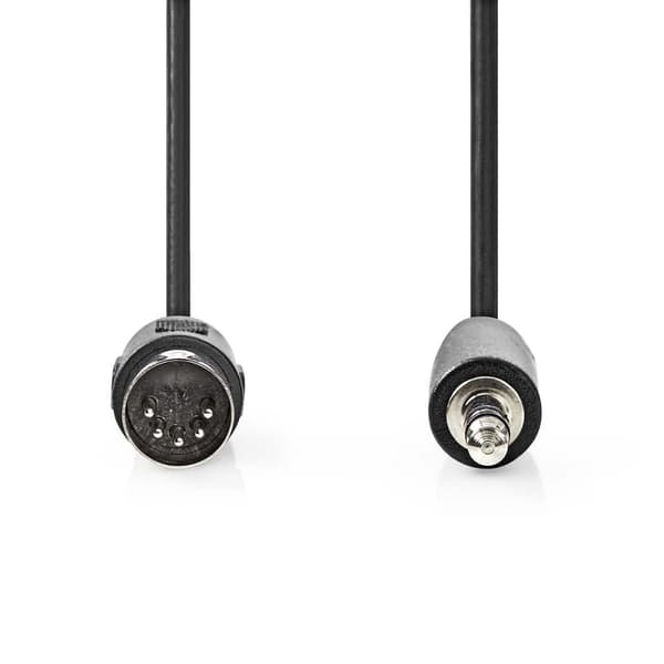 Nedis DIN Audiokaapeli | DIN 5-Pin uros | 3.5 mm uros | Niklattu | 1.00 m | Pyöreä | PVC | Musta | Label