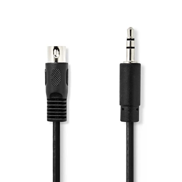 Nedis DIN Audiokaapeli | DIN 5-Pin uros | 3.5 mm uros | Niklattu | 1.00 m | Pyöreä | PVC | Musta | Label
