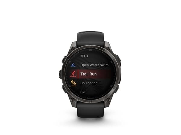 Garmin Fenix 8 - 47 mm - skiffergrå - sportklocka med band - silikon - svart - handledsstorlek: 125-208 mm - display 1.4" - 32 GB - Bluetooth, Wi-Fi,