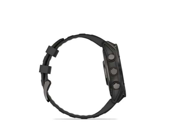 Garmin Fenix 8 - 47 mm - skiffergrå - sportklocka med band - silikon - svart - handledsstorlek: 125-208 mm - display 1.4" - 32 GB - Bluetooth, Wi-Fi,