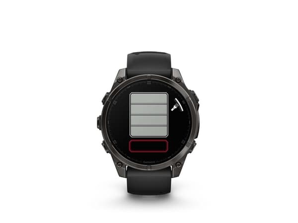 Garmin Fenix 8 - 47 mm - skiffergrå - sportklocka med band - silikon - svart - handledsstorlek: 125-208 mm - display 1.4" - 32 GB - Bluetooth, Wi-Fi,