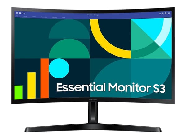 Samsung S24D366GAU - S36GD Series - LED-skjerm - kurvet - 24" - 1920 x 1080 Full HD (1080p) @ 100 Hz - VA - 250 cd/m² - 3000:1 - 4 ms - HDMI, VGA - s Sort
