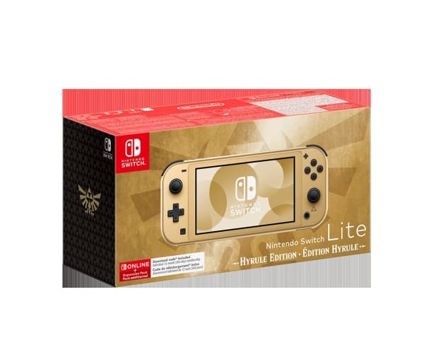 Nintendo Switch Lite - Hyrule Edition - spelkonsol till handdator - guld - med Nintendo Switch Online + Expansion Pack 12-månaders medlemskap