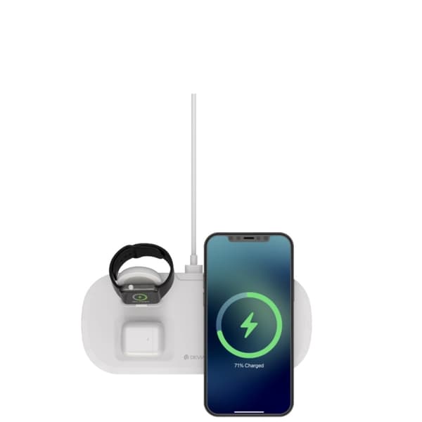 Devia trådlös laddare 3in1 Smart 15W vit