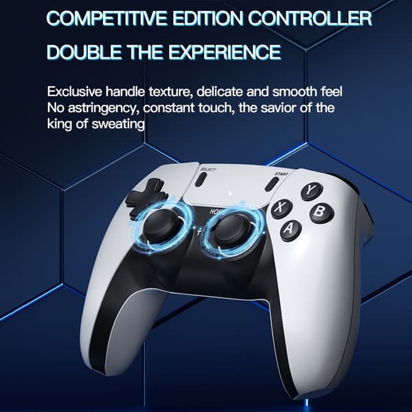 Game Stick 4K dubbla 2,4G trådlösa spelkontroller med 128G 30000+ spel för TV
