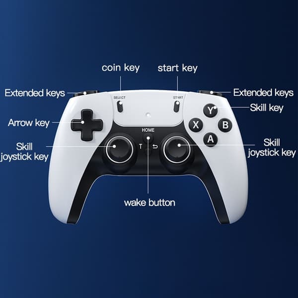 Game Stick 4K dubbla 2,4G trådlösa spelkontroller med 128G 30000+ spel för TV