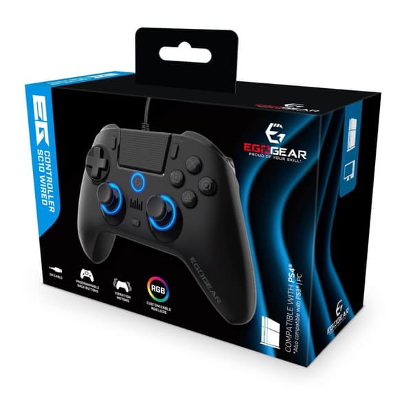 EgoGear Controller SC10 Sort Kablet USB til PS4
