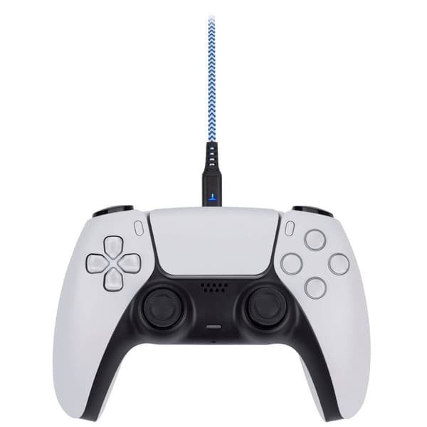 EgoGear Kabel SCH10 Hvid/Blå Type-C 3m flettet til PS5