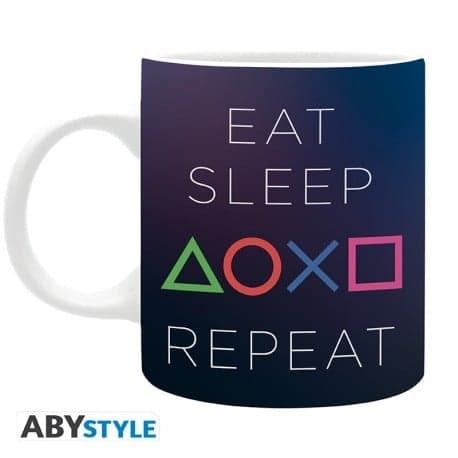Abysse PLAYSTATION - muki - 320 ml - Eat Sleep Repeat (Syö, nuku, nuku, toista)