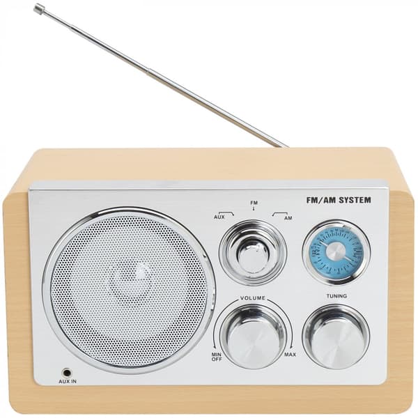 Denver AM/FM analog radio Ljust trä