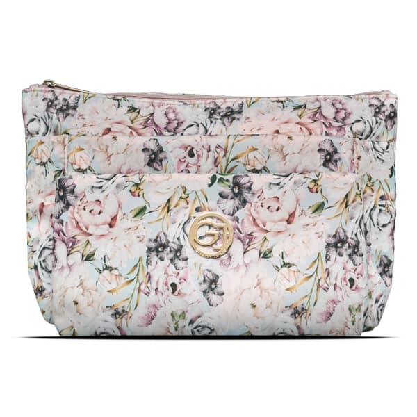 Gillian Jones 3-huoneen kosmetiikkalaukku - Rose flowerprint