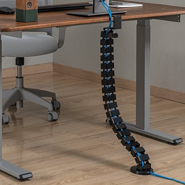 LogiLink Flexibel vertikal kabelkanal för sitt-/ståbord Svart