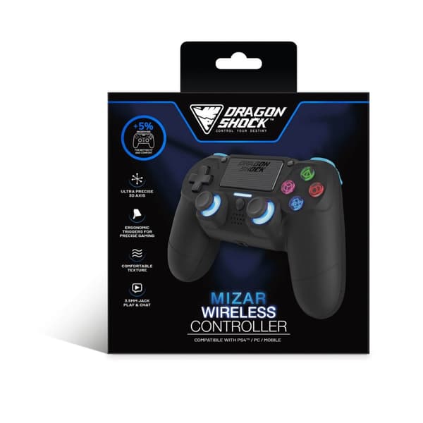 DragonShock Controller Mizar Wireless BT for PS4 Black