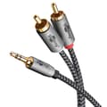 Miniatyrbild 2 av 8: Goobay Ljudadapterkabel AUX, 3,5 mm jack till stereo RCA-kontakt, 2 m Pawl 3,5 mm plugg (3-stift, Stereo) > 2x RCA-kontakt (ljud vänster / höger)