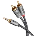 Miniatyrbild 1 av 8: Goobay Ljudadapterkabel AUX, 3,5 mm jack till stereo RCA-kontakt, 2 m Pawl 3,5 mm plugg (3-stift, Stereo) > 2x RCA-kontakt (ljud vänster / höger)