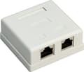 Miniatyrbillede 2 af 4: Goobay 2-port RJ45-kopplingsdosa, CAT 6, STP, vit skärmad