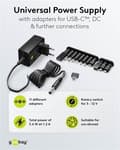 Miniatyrbilde 4 av 8: Goobay Universell strømforsyning 3 V - 12 V, maks. 3,6 W inkl. 11 adaptere: 7 DC-adaptere pluss USB-C™, USB-A, USB Mini-B, Micro-USB og rekkeklemme