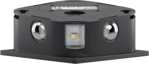 Goobay LED-vegglampe med solcelle Romb, svart 30 lm, 3 moduser varmhvit til kaldhvit (3000, 4200, 6500 K), for indirekte utendørsbelysning