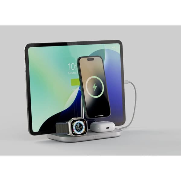 Zens Trådløs Lader 4-i-1 Qi2 60W USB-C-utgang Hvit