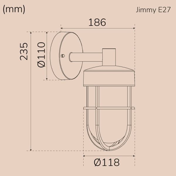 Llitt Jimmy Väggarmatur E27-sockel IP44 Vit