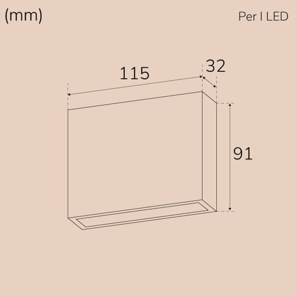 Llitt Per I Veggarmatur LED IP54 3000K 4W 210lm Antracitt