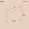 Miniatyrbilde 6 av 7: Llitt Per II Veggarmatur LED IP54 3000K 6W 430lm hvit