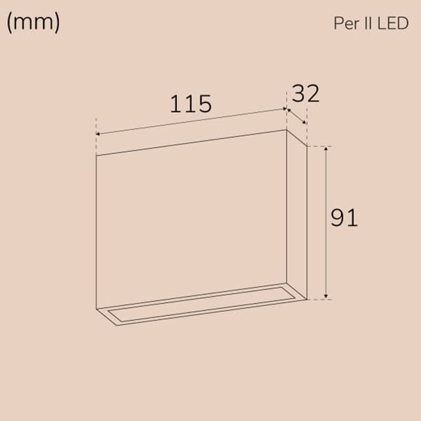 Llitt Per II Veggarmatur LED IP54 3000K 6W 430lm hvit