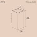Miniatyrbilde 3 av 4: Llitt Mathias II Vegg-LED IP65 3000K 6W 520lm hvit