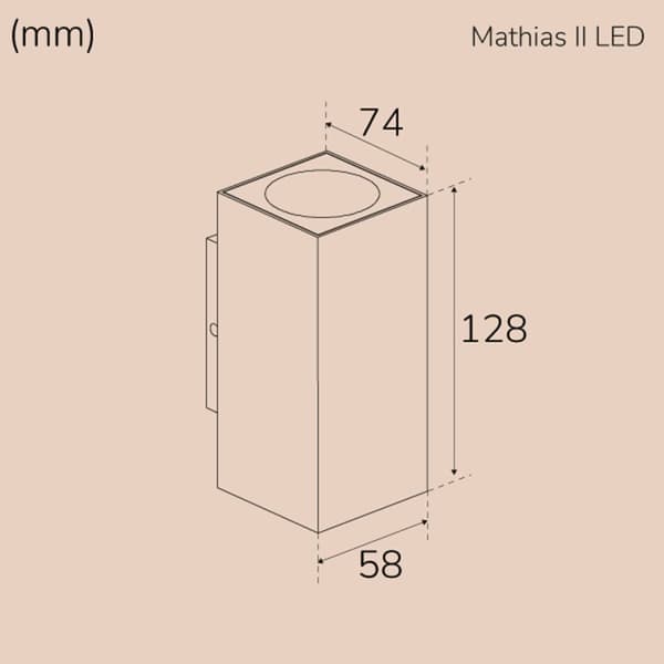 Llitt Mathias II Vegg-LED IP65 3000K 6W 520lm hvit